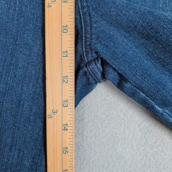 Calvin Klein Jeans Womens 16 Blue Denim Floral Embroidered Straight Leg Casual - Picture 7 of 15